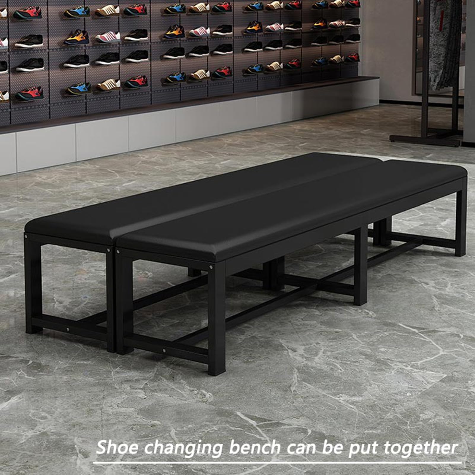 Banco de Entrada con Cuero Cojín Baño Banco de Zapatos Banqueta Tapizado con Patas de Metal Organizador de Zapatos Banco Dormitorio para Sala de Estar