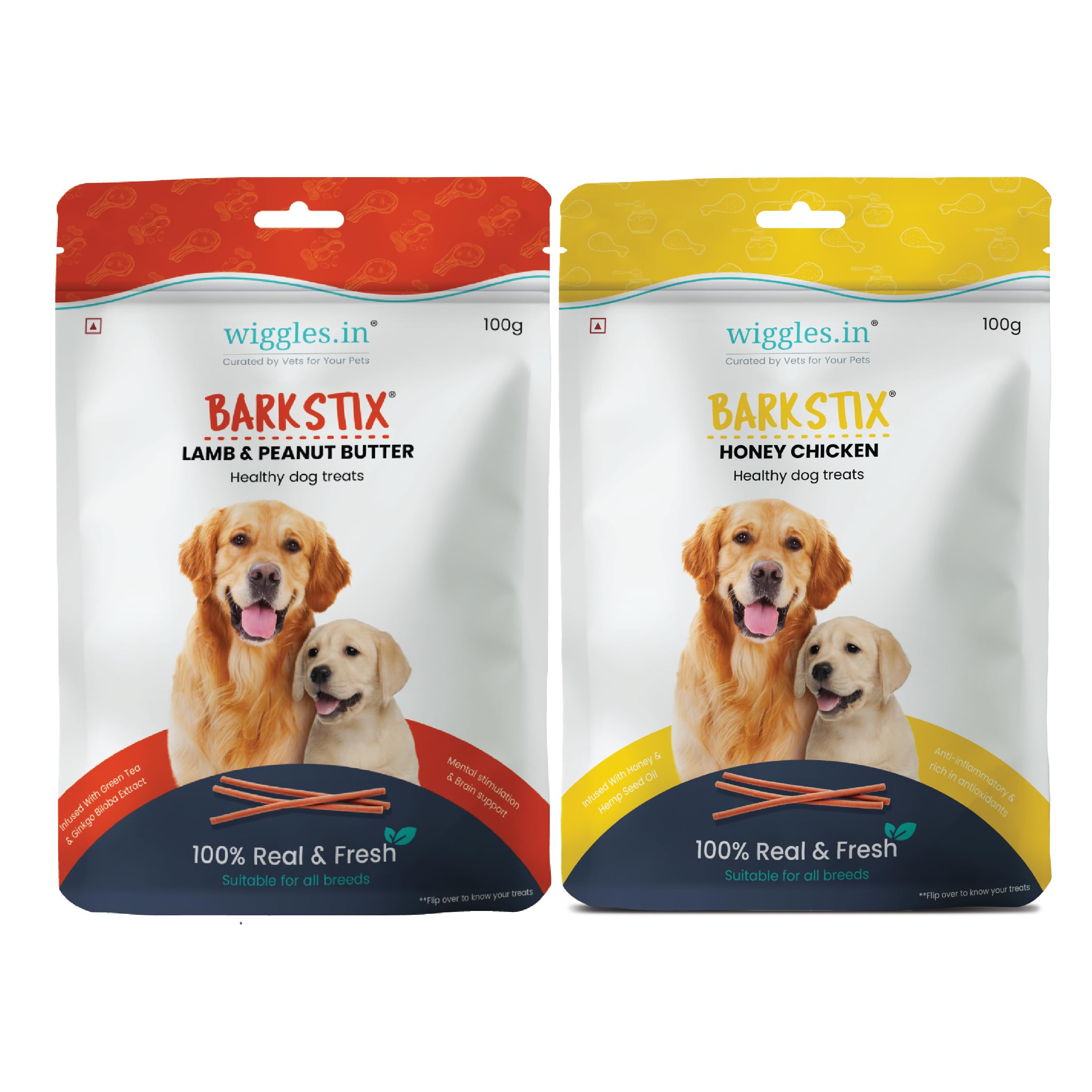 WIGGLES Barkstix Dog Treats for Training Adult Puppies, 200g - Soft Chew Stick Hip, Brain Support - Hemp Seed Oil, Green Tea Extract (Honey Chicken - Lamb & Peanut Butter) (B0BDV68137) Amazon Price History, Amazon Price Tracker