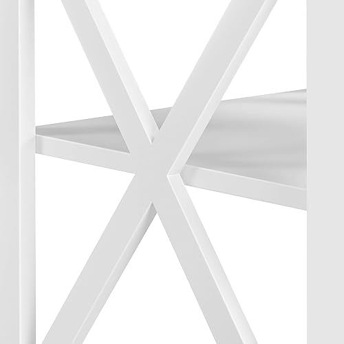 Miniatura 8 de Yaheetech Mesa auxiliar de sofá de 3 niveles con estante, mesa auxiliar resistente en forma de X para sala de estar, unidad de exhibición,