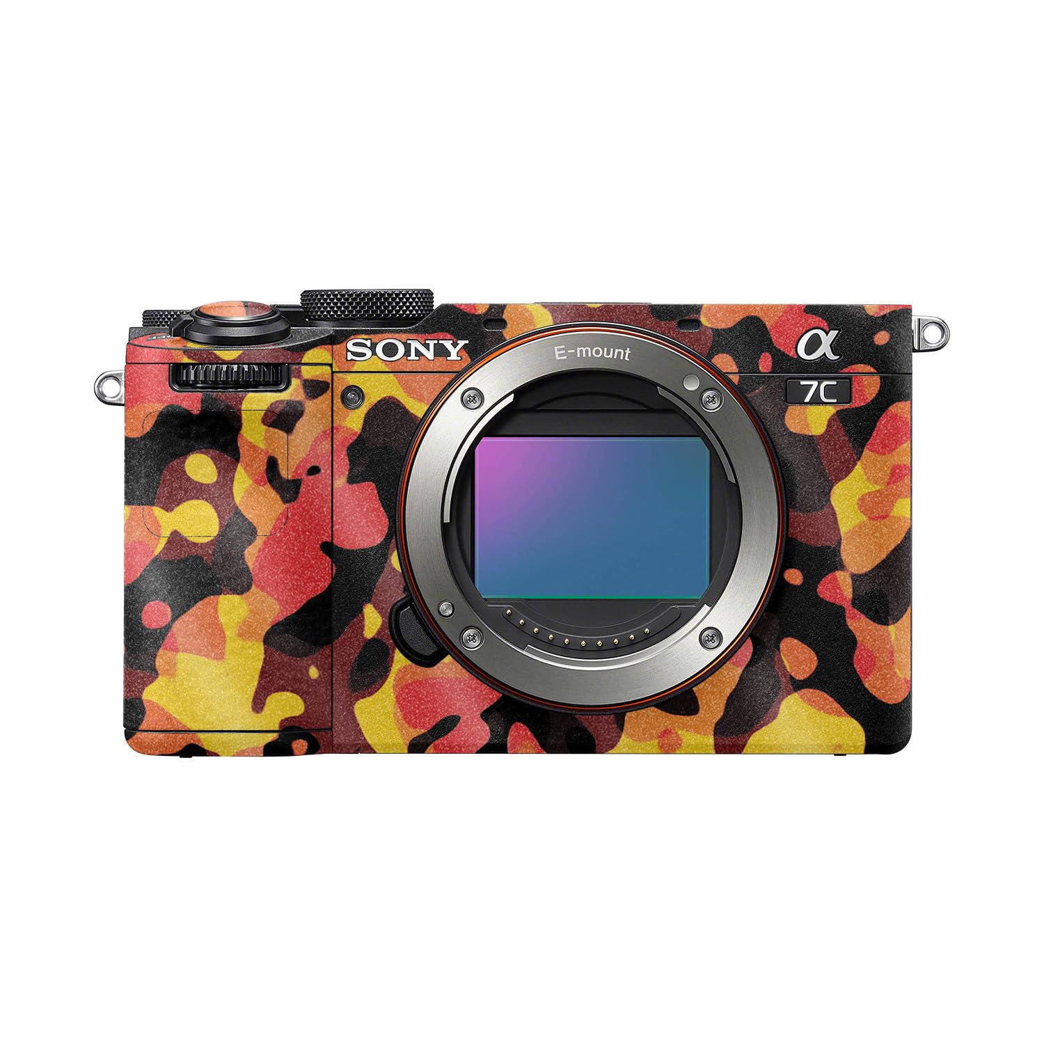 Glossy Glitter Camera Skin Compatible with Sony A7C Mark II (2023) - Warm Modern Camo - Premium 3M Vinyl Protective Wrap Decal Cover - Easy to Apply | Crafted in the USA by MightySkins