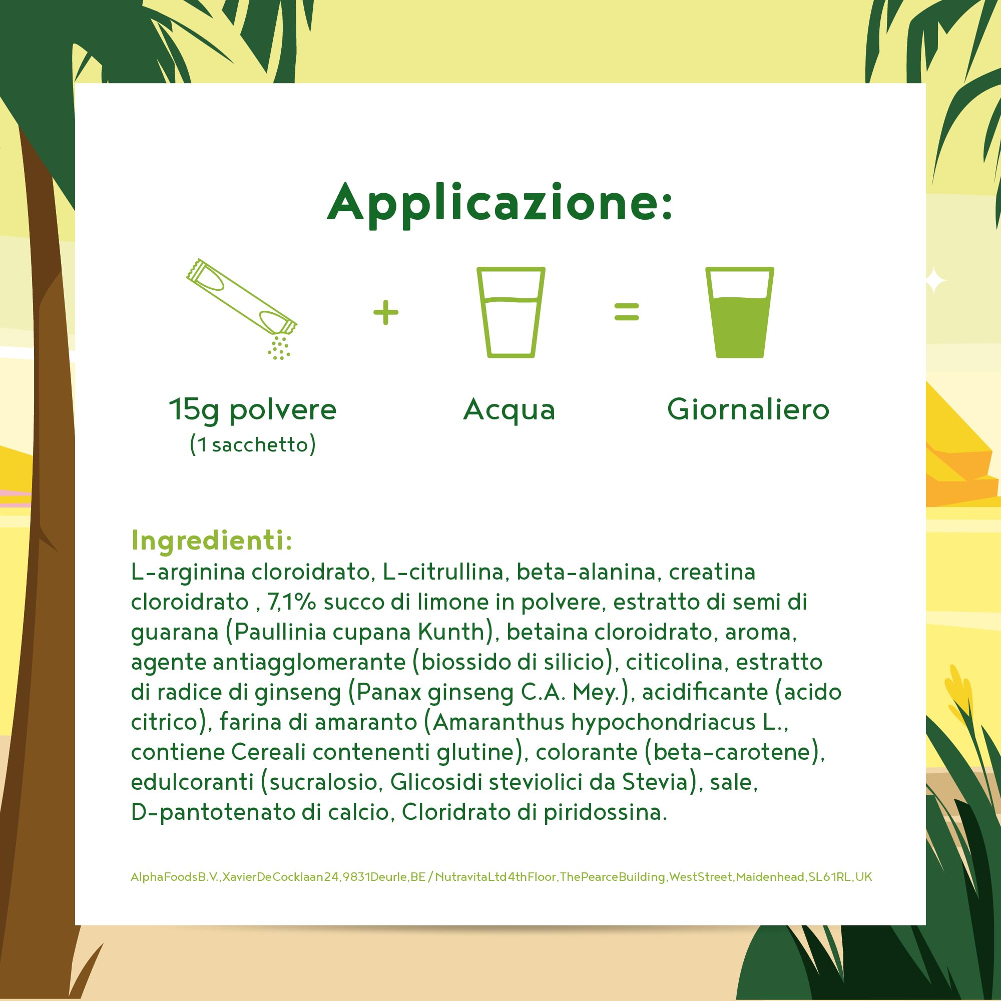 Vegan Muscle® | Pre Workout Performance Booster | Integratore preworkout energetico Vegano con L- Citrullina, Arginina e Creatina | Gusto Limone e Lime | 300 g proteine in polvere | Alpha Foods