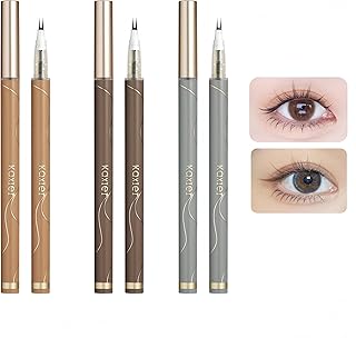 UNYOKE 極細0.02mm ダブルフォークアイライナー 防水防汗 24時間落ちない 初心者向け 下まつげ・ヘアライン描き 高密着 速乾 ナチュラルメイク-02#リッチブラウン