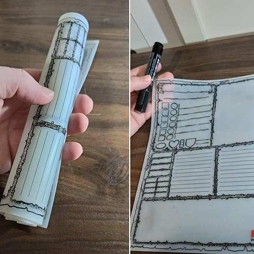 Miniatura 6 de Juego de rol Hoja de Personajes Juego de Silicona Mat 2PCSSET para 5e Calabozos y Dragones -CM2A