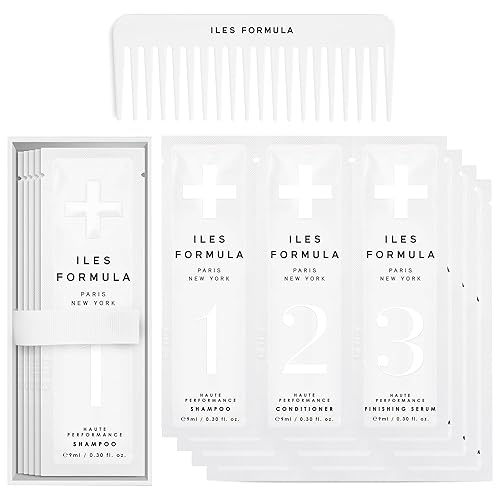 Miniatura 9 de Iles Formula The Minis tamaños de viaje exclusivos para limpiar + reparar + proteger todo tipo de cabello champú + acondicionador + suero de