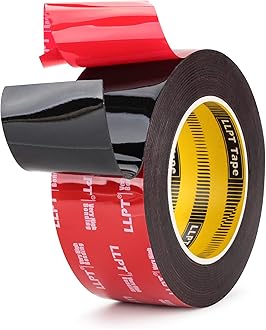 LLPT Double Sided Tape Mounting Tape 2" x 18 Ft Heavy Duty Waterproof Black Foam Tape for Home Office Automotive Decorations Mountings (G595250mm)