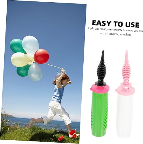 Miniatura 3 de Holibanna Bomba de aire de mano, bomba de aire llena de aire, bomba de globo de doble acción de 2 vías, bomba de globo pequeña, bomba de globo de