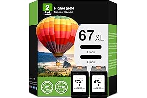 Remanufactured Ink Cartridges Black for HP 67XL 67 XL 2-Pack