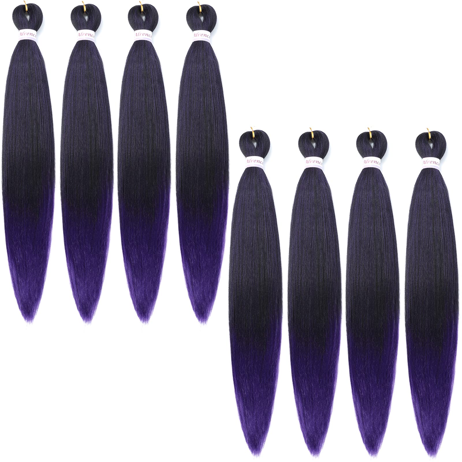 Alrence Pre Stretched Braiding Hair Long Braid 30 Inch 8 Packs Professional Braiding Hair Extensions Synthetic Crochet Twist Braids (30 Inch, 1B/