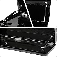 Vista 5 de DNA MOTORING Aluminum Lockable Storage Box, Trailer Tongue & Truck Bed Tool Box w/Keys & Side Handle, Black Organizer w/Diamond Tread Pattern, 39"L