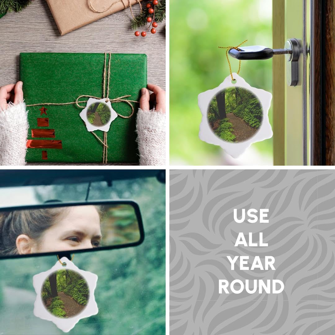 3dRose Track to Mangapohue 天然橋 ワイトモ地区 ニュージーランドスノーフレークオーナメント 3インチ