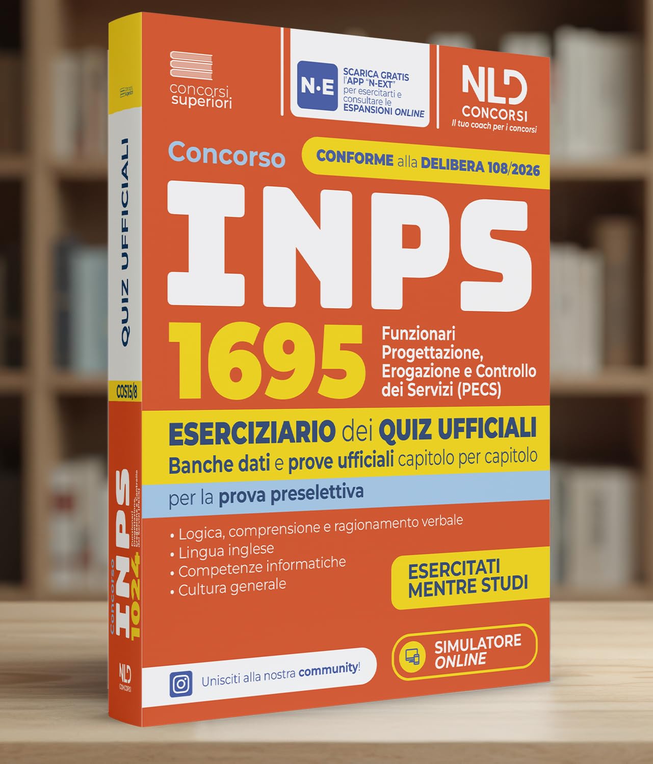 Concorso INPS 2026 1695 Funzionari PECS Eserciziario dei quiz ufficiali Banche dati e prove ufficiali per la prova preselettiva