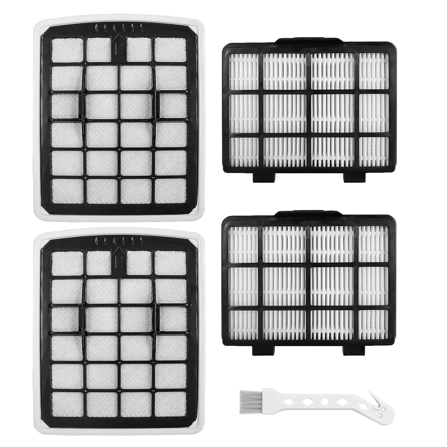 4 Pack Filters Replacement Parts for EUREKA NEN180 / NEN186BL Bagless Canister Vacuum Cleaner Accessories Include 2 Dust Cup Filters Element & 2 Filters