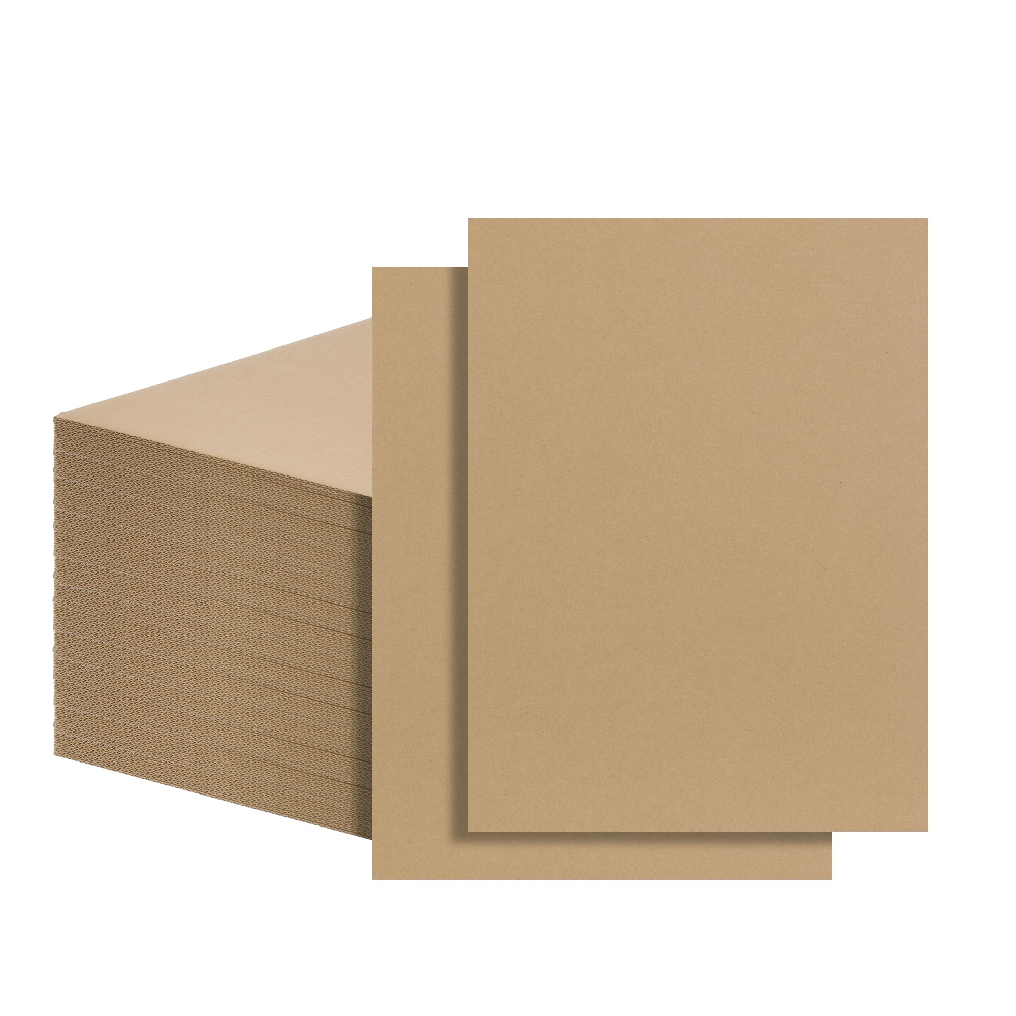FARRAY Confezione da 100 fogli di cartone ondulato da 22 x 30 cm, retro in cartone kraft marrone spesso 1,8 mm, per imballaggio, spedizione, spedizione, artigianato