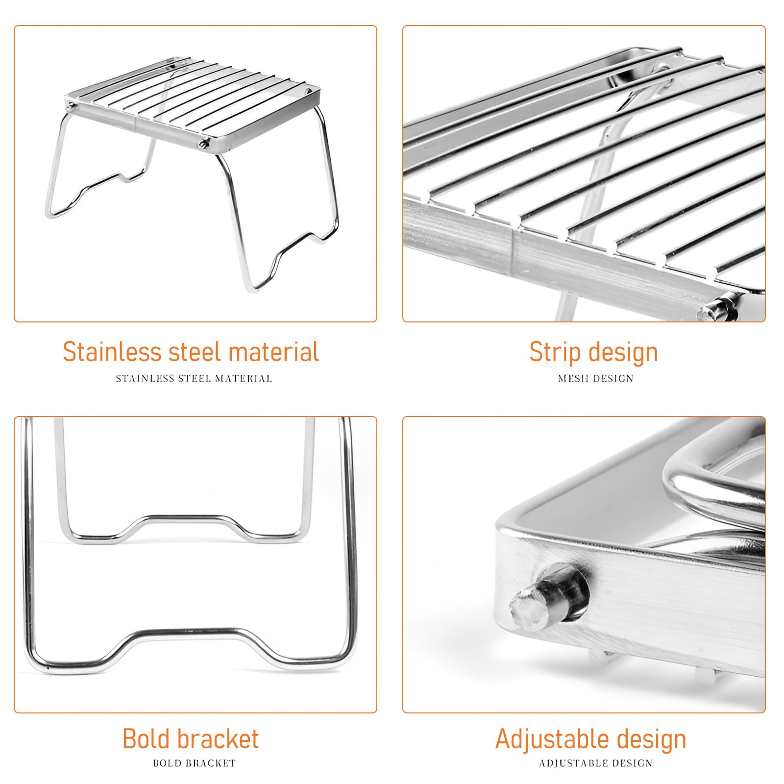 Mini Griglia in Acciaio Inox, Barbecue Portatile, Barbecue da Viaggio/Campeggio, Leggero, Robusto, Compatto, Mini BBQ è Adatto a 1 o 2 Persone, e Ha un Blow Fire Tube, Barbecue da Campeggio