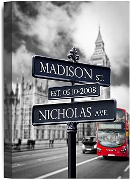IPIC Personalized Street Signs with Names, Lovers Roadcrossing, 18x12 in
