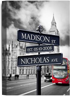 IPIC - Lovers Roadcrossing Sign. Personalized Artwork with Names and Date on, Custom Love Gift for Anniversary,Wedding,Birthday and Holidays. 7#P (18x12)