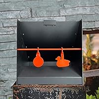 Vista 6 de Atflbox Trampa para Perdigones con Blancos de Papel Bullseye de Salpicaduras de 12''x12'' y Blancos de Tiro Giratorios para Calibre .177 .22