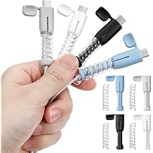 Amabro 8Pcs Silicone Charger Cable Protector for Lightning USB-C Type-C