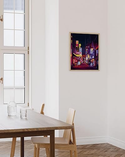 Miniatura 4 de HAUS AND HUES Arte de pared japonés de neón  Póster de ciudad de anime, decoración de pared urbana Cyberpunk, arte japonés de paisaje urbano para