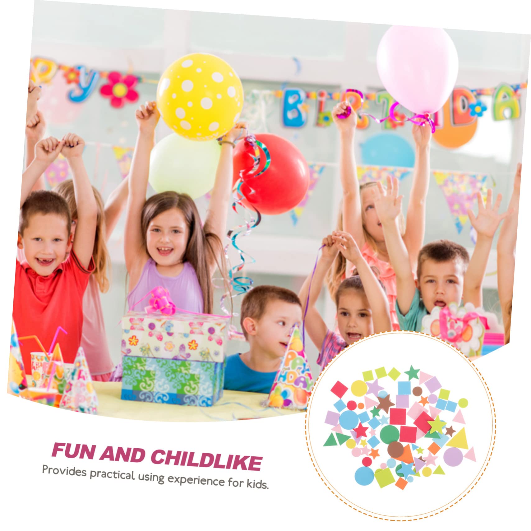 SHINEOFI 4juegos Pegatinas Geométricas Autoadhesivas Para Niño Niña De Espuma Colorida Para Manualidades y Decoración Infantil Para Scrapbooking y Proyectos Creativos Casa o Jardín De