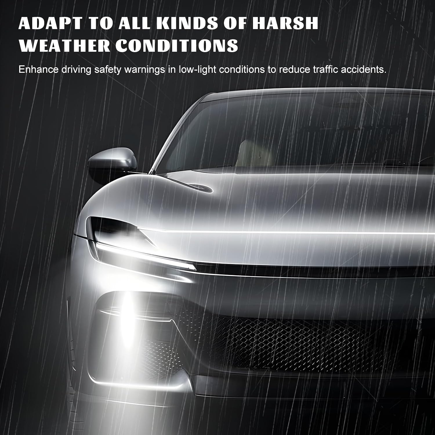 Car Hood Light Strip, 12V Super Bright Daytime Running Lamps Waterproof Car LED Hood Lights, Flexible Dynamic Scan Start Up Hoodbeam Light Strips for Cars Trucks SUVs (White, 79 Inch)