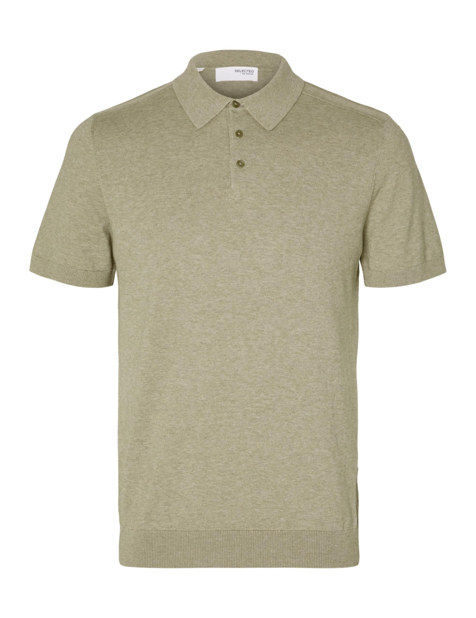 SELECTED HOMME Men's Slhberg SS Knit Polo Noos Polo Shirt, Vetiver/Detail: Melange, XL