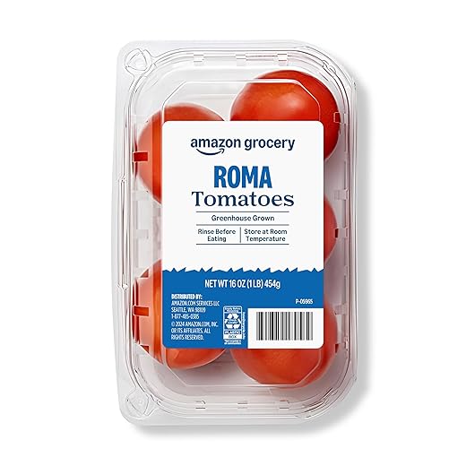 Amazon Grocery, Roma Tomatoes, 16 Oz (Previously Fresh Brand, Packaging May Vary)