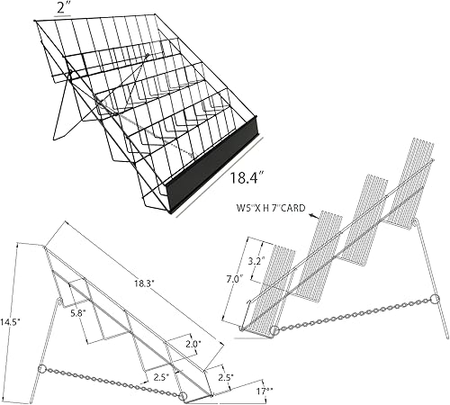 Miniatura 5 de FixtureDisplays Estante para firma de libros de 4 niveles, pantalla de CD, estante de alambre de 18 pulgadas para uso de mesa, estantes abiertos de