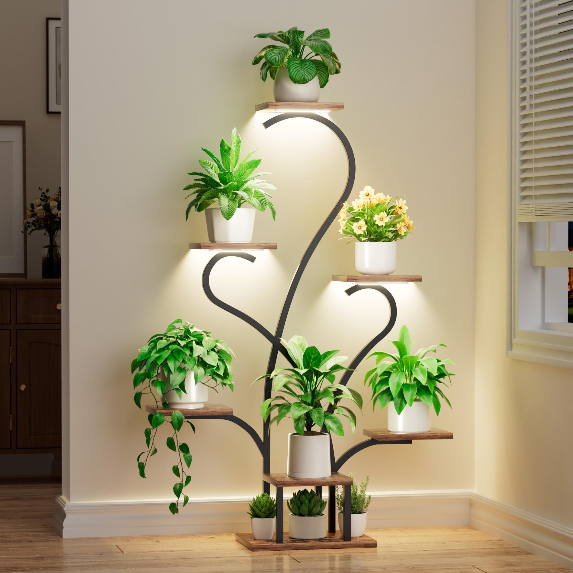 Support fleurs salon et balcon pour créer un jardin d'hiver vertical sur 7 niveaux