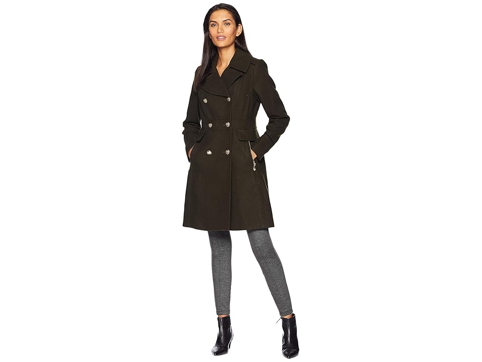 

Vince Camuto Twill Peacoat L8201 (Olive) Women's Coat