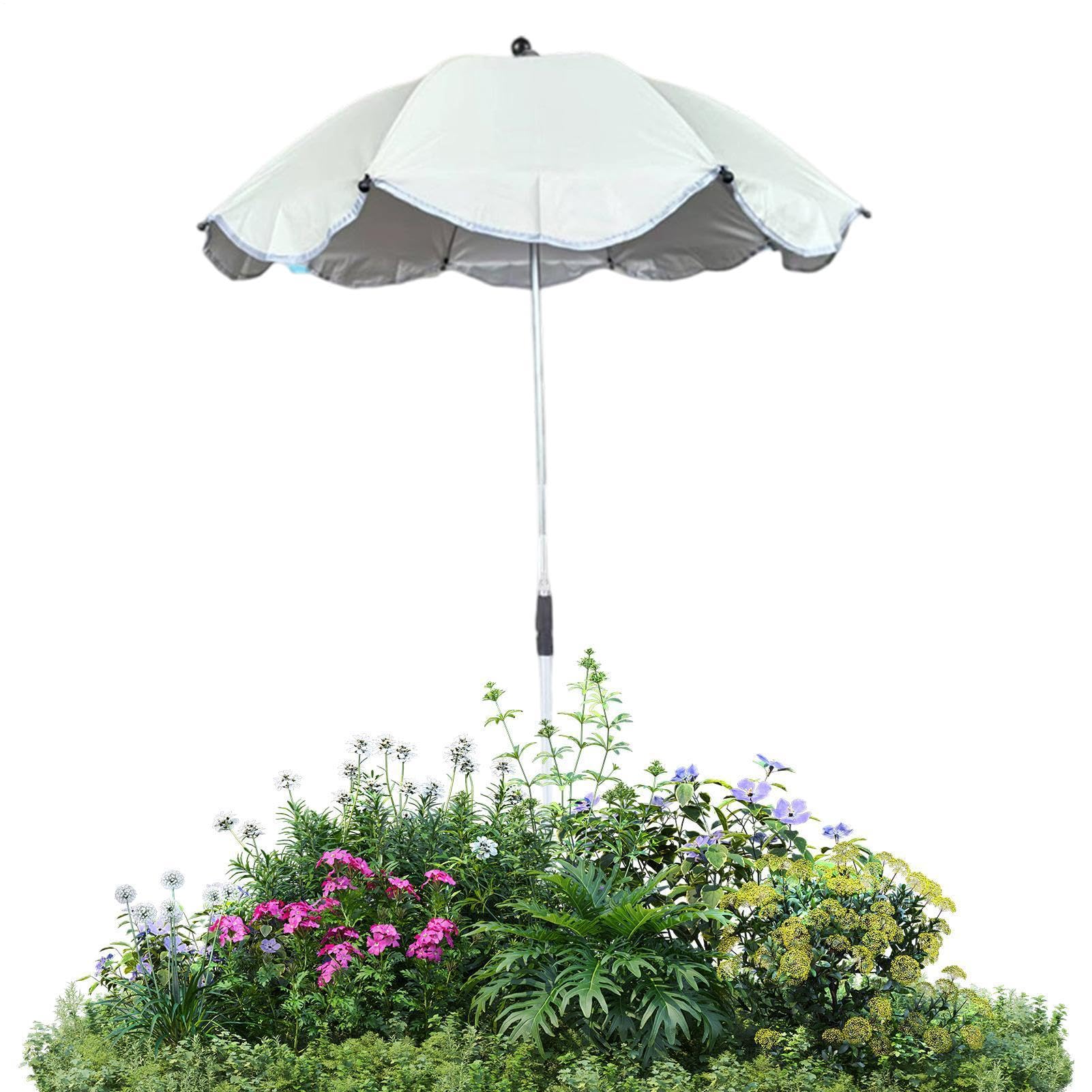 Sombrilla para plantas de exterior con estaca estable para sol y sombra de jardín 8