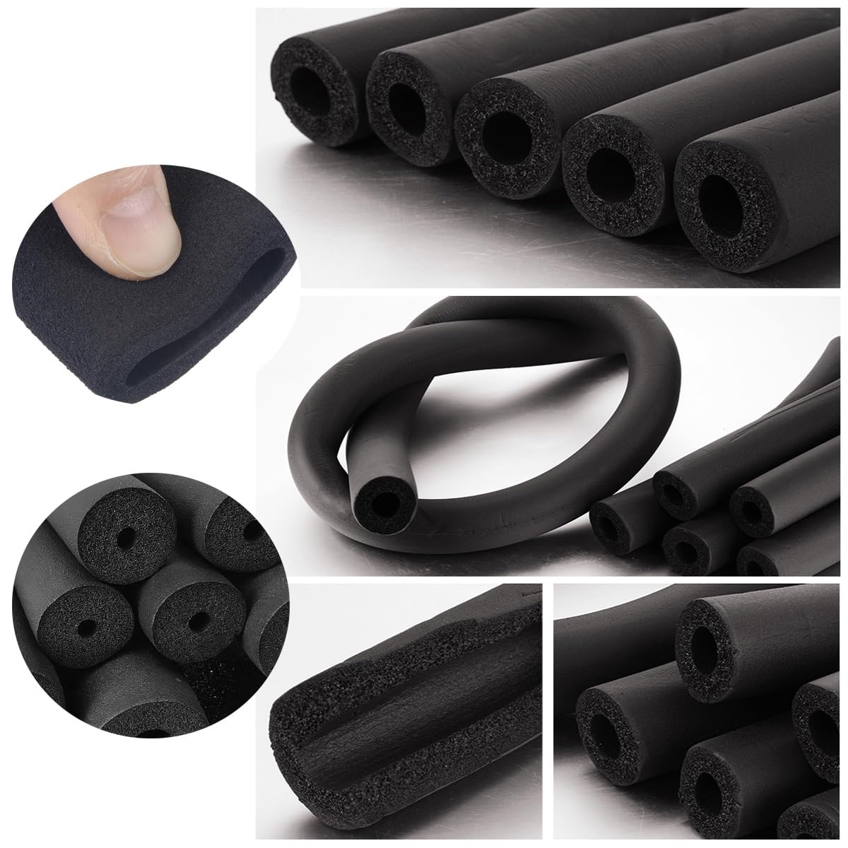Tubo isolante in schiuma ispessita per tubi (ID 2,2 cm a 10,2 - 0,6 cm, lunghezza 1,90 m, 1 confezione) (ID 1-1/16 "xT 2,5-0,5 cm)