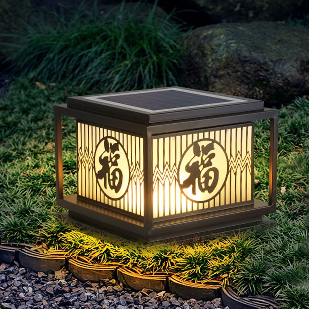 Modern Solar Floor Lamp Outdoor Lighting Fence Post Aluminum Glass Outdoor Lantern Waterproof IP54 Walkway for Patio Garden