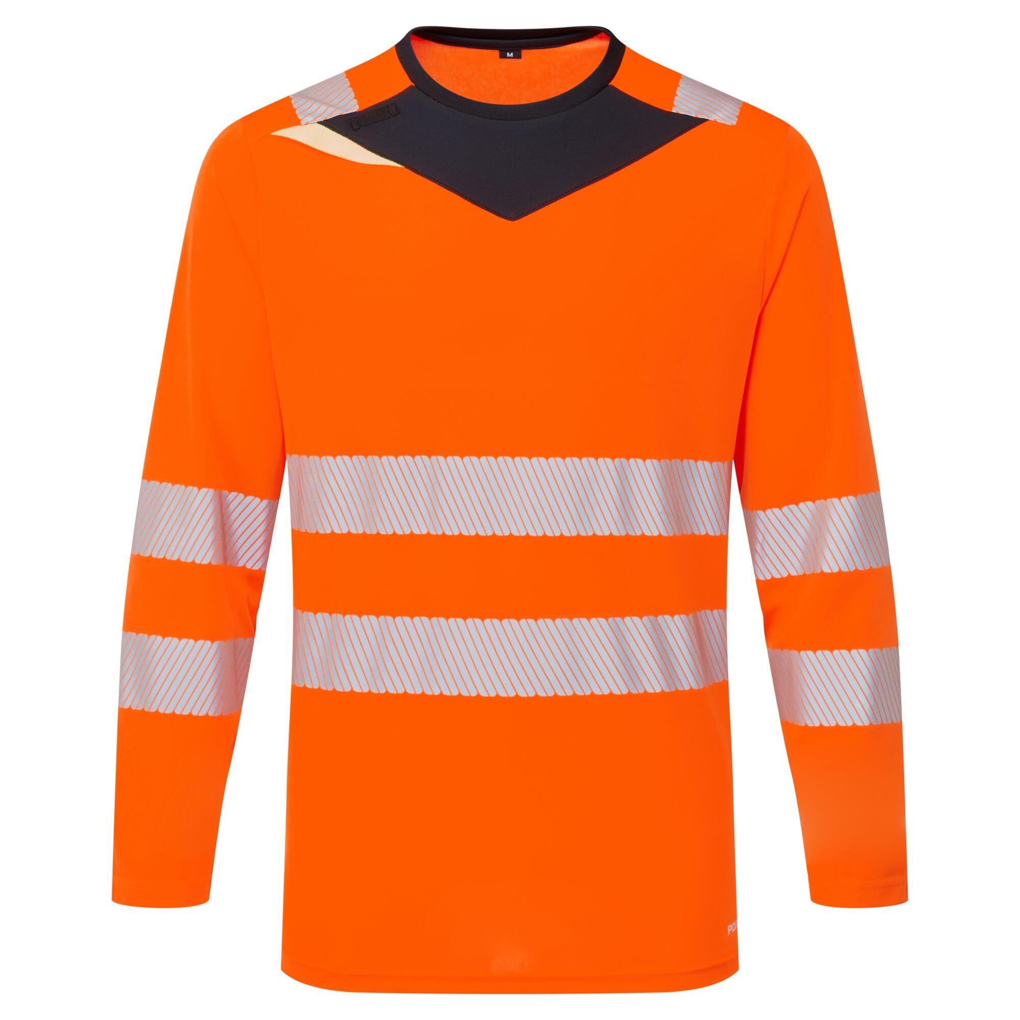 Portwest T-Shirt DX4 Haute Visibilité Manches Longues Orange/Noir S - Vêtements de Travail