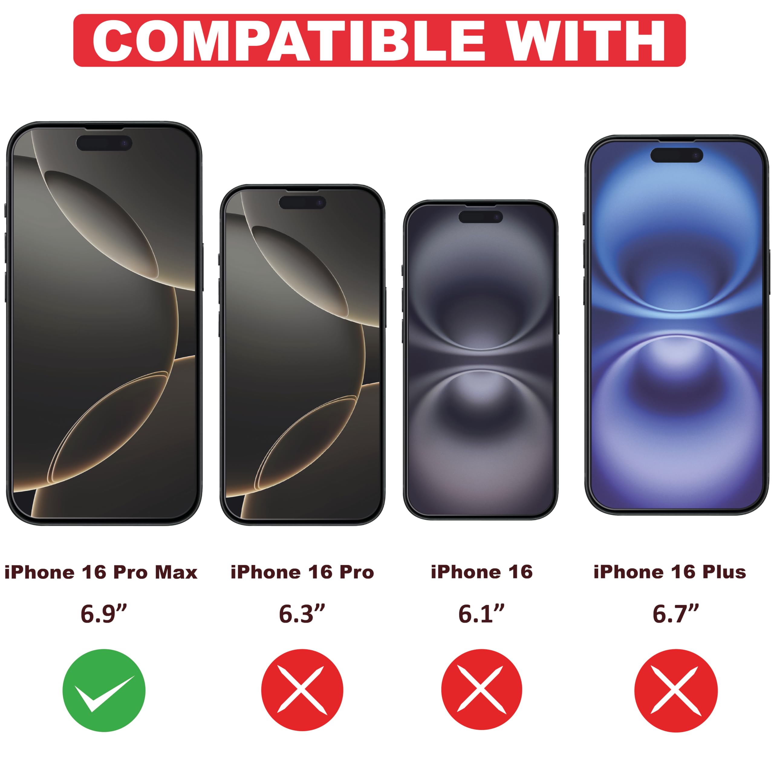Displayschutzfolie Für IPhone 16 (6,1 Zoll), 3 Stück – Gehärtetes Glas, 9H Härte