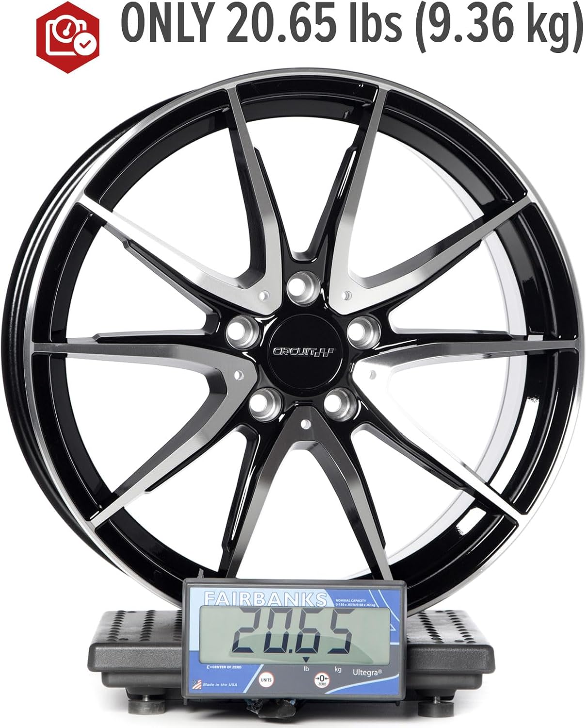 Circuit Performance CP35 18x8" Gloss Black/Machined Face 5×114.3 [+40mm] Compatible with Honda Accord, Civic