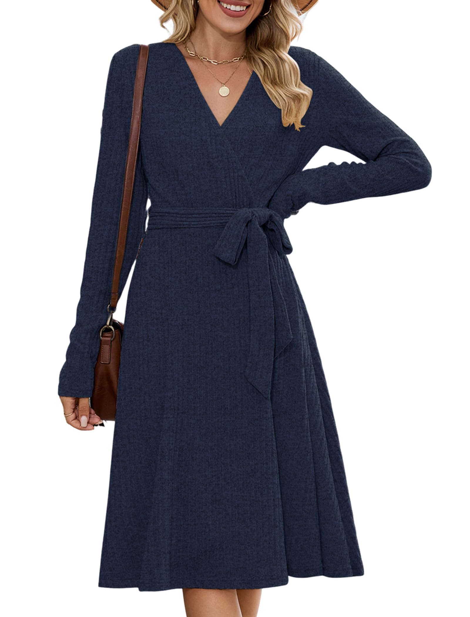 ZAFUL Women's 2026 Casual V Neck Long Sleeve Wrap...