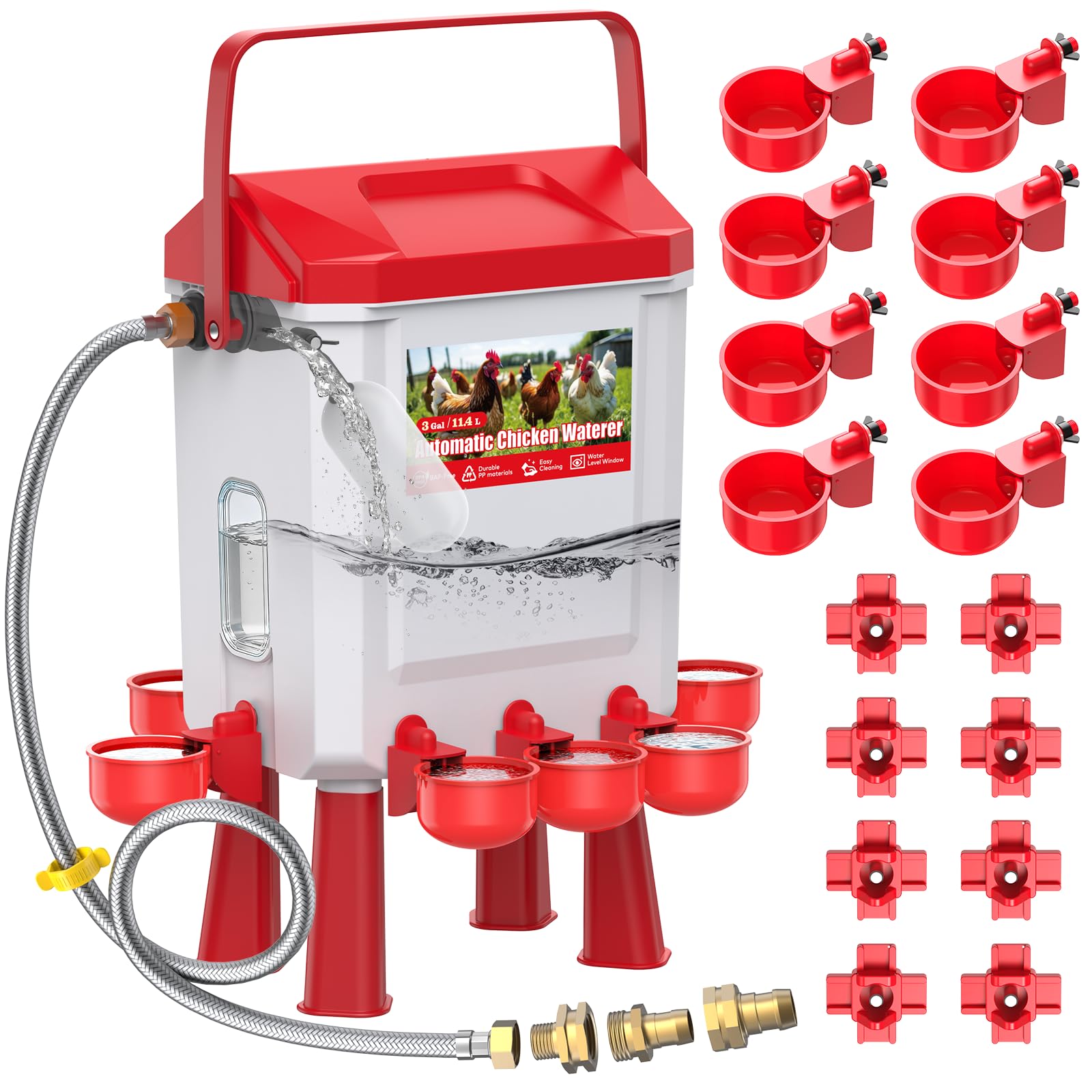 Abbeveratoio automatico per polli con tubo dell'acqua da 60 pollici 3/4 ''