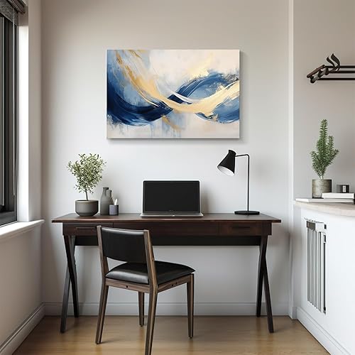 Miniatura 112 de Lienzo artístico para pared, pinturas de arte abstracto, fantasía azul, grafiti colorido sobre fondo blanco; decoración artística moderna para sala