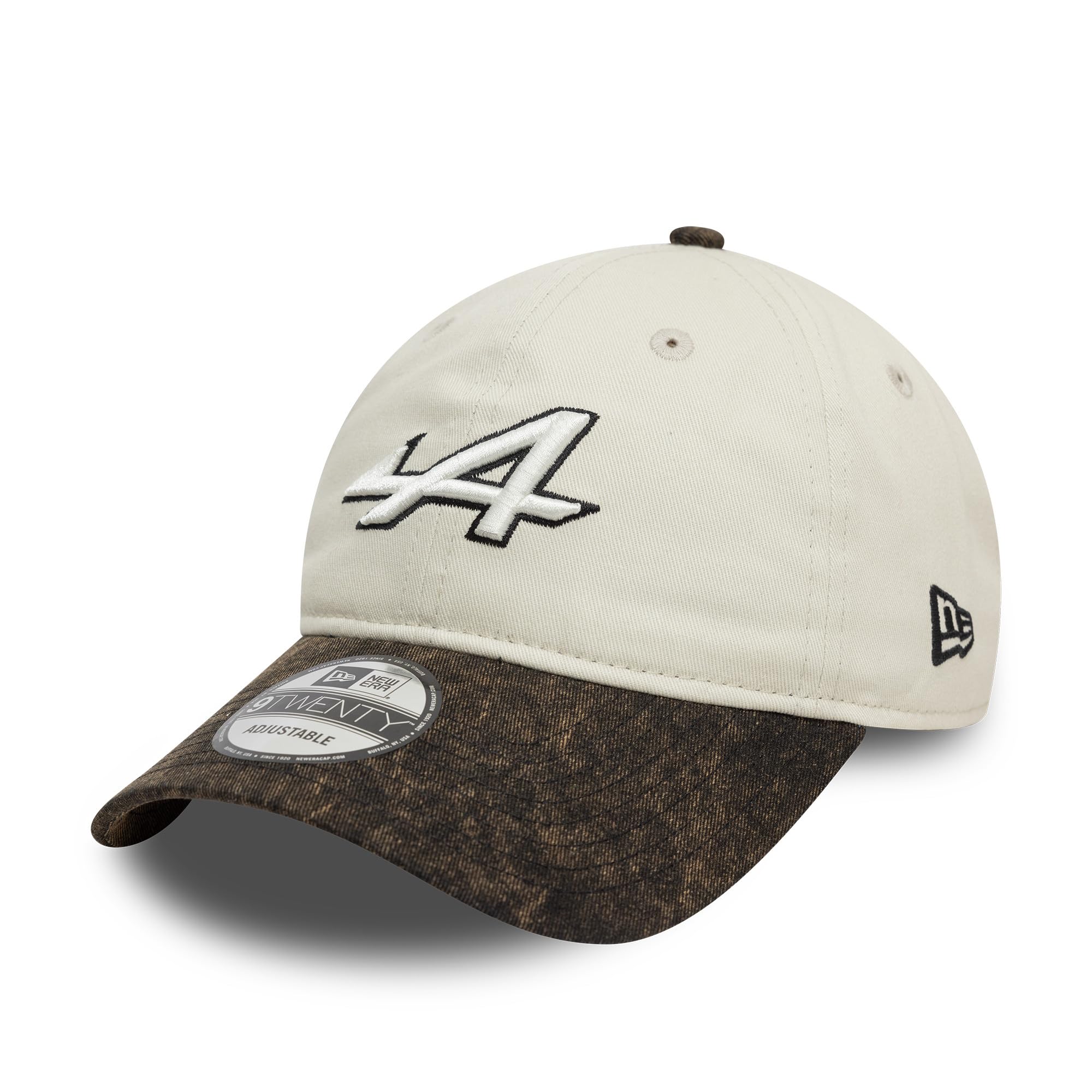New Era Unisex White Alpine F1 Team 9Twenty Baseball Cap, Chrome With Black Acid Wash Visor