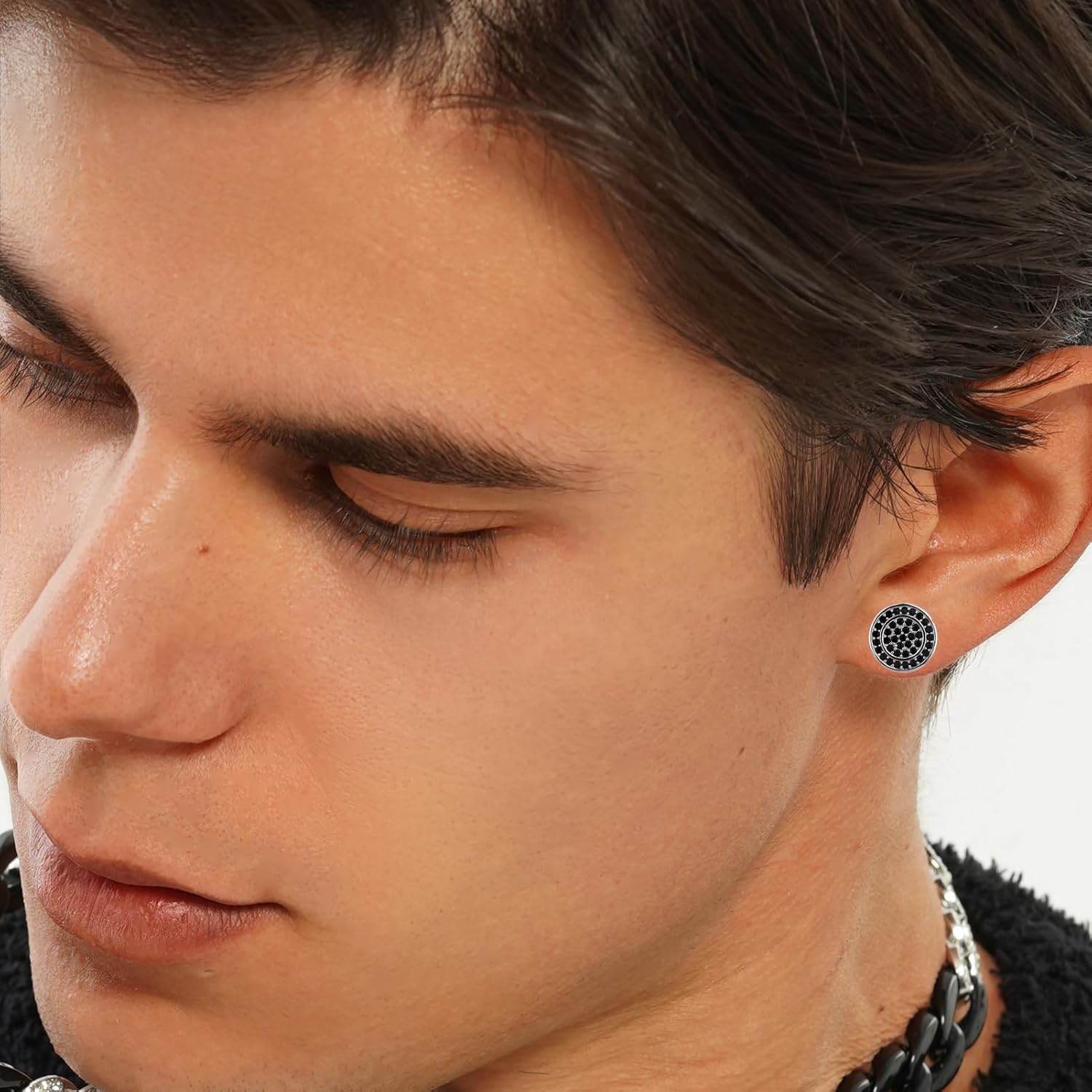 TOPGRILLZ Screw Back Earrings 14K Golden Plated 5A+ Cubic Zirconia Cluster Round Screw On Stud Earrings For Men Women Aretes De Hombre - Image 3