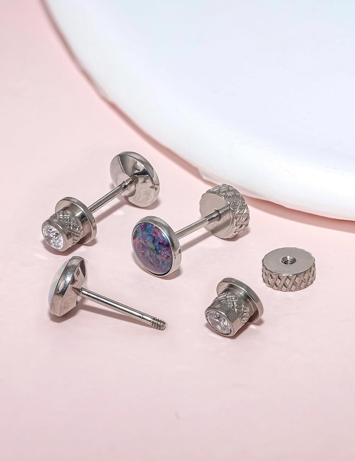 limerencia Hypoallergenic G23 Implant Grade Titanium Screw Back Earrings Tragus 20G Helix F136 Piercing Post for Sensitive Ears Cartilage - Image 9