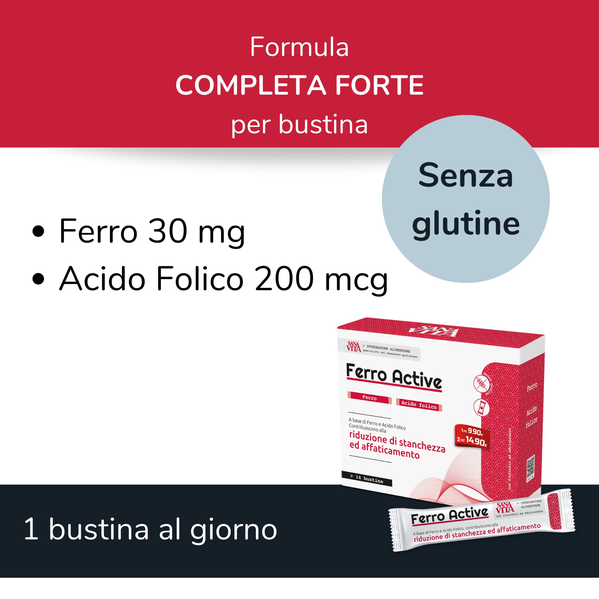Sanavita Ferro Active - 140 ml, 14 bustine
