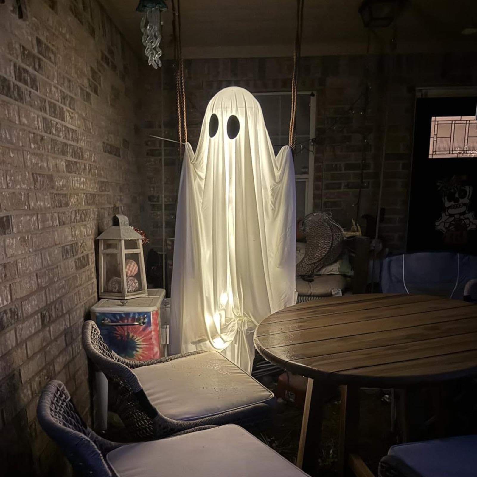 5.25FT Halloween Hanging Swing Ghost con telecomando LED Outdoor Decor