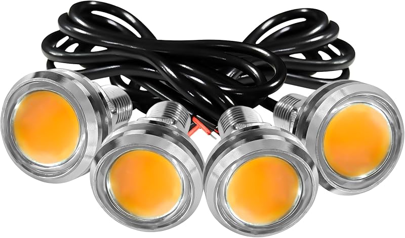 Luz LED Eagle Eye 23 mm 12 V JRQLOV para sinalização e ré – 4 unidades laranja