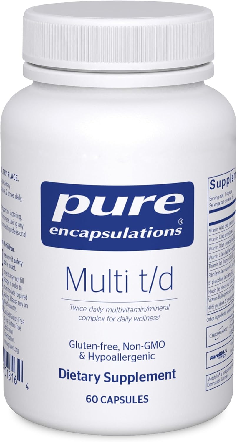 Pure Encapsulations Multi T/D – Multivitamin & Mineral Supplement – for Daily Wellness, Cardiovascular & Immune Health* – Rich in Vitamins & Minerals – Gluten Free & Vegetarian – 60 Capsules
