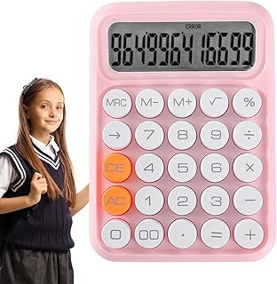 Calculadora de mesa | Calculadora de mesa Candy Color com grande display LCD e botão sensível | Calculadora de escritório Função padrão Calculadora de mesa para uso financeiro contábil Hersil