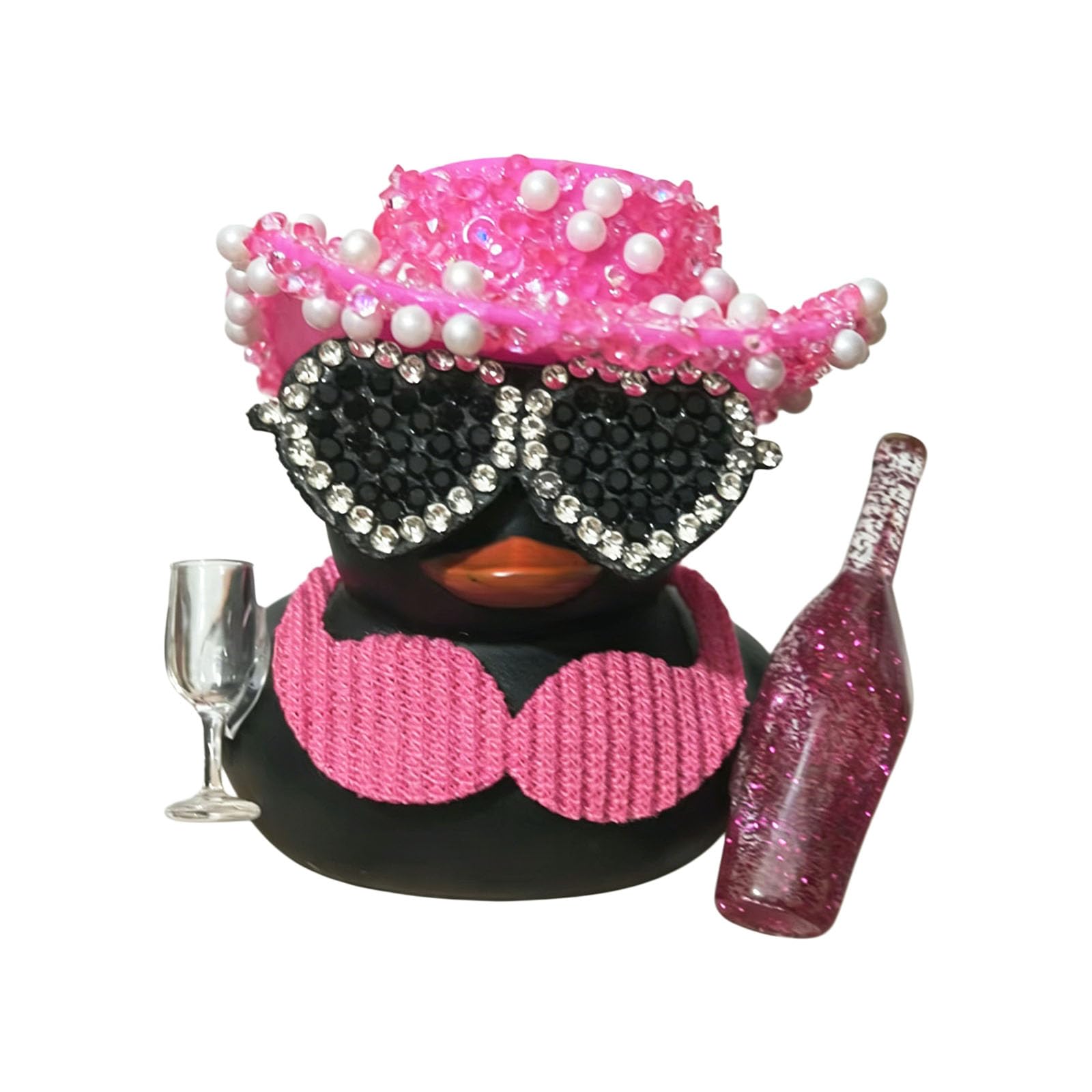 Compact Cartoon Figurine Accent, Heart-Shaped Sunglasses Ornament for Desk, Dashboard, Dresser, or Shelf Display Figurine Ornament Decor Display Dashboard Desk Vanity Shelf Tabletop Embellished Heart