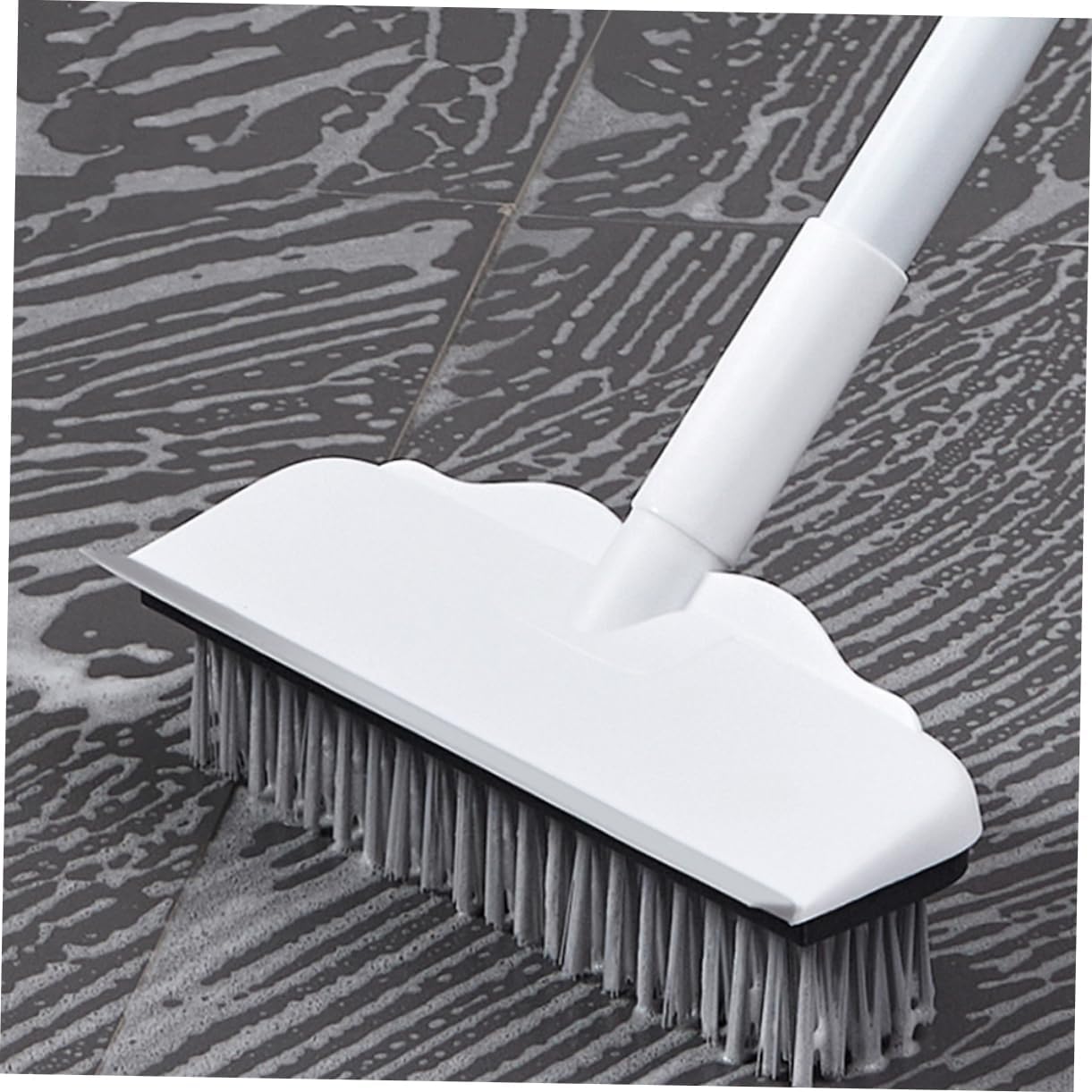 Long Handle Floor Scrub Brush Squeegee for Tile Floors Versatile Bathroom and Kitchen Cleaning Tool Efficient Cleaning Supplies