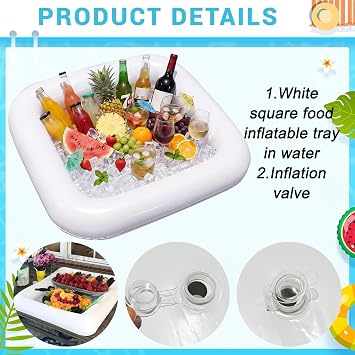 Inflatable Floating Drink Holder Tray, Pool Float Tray